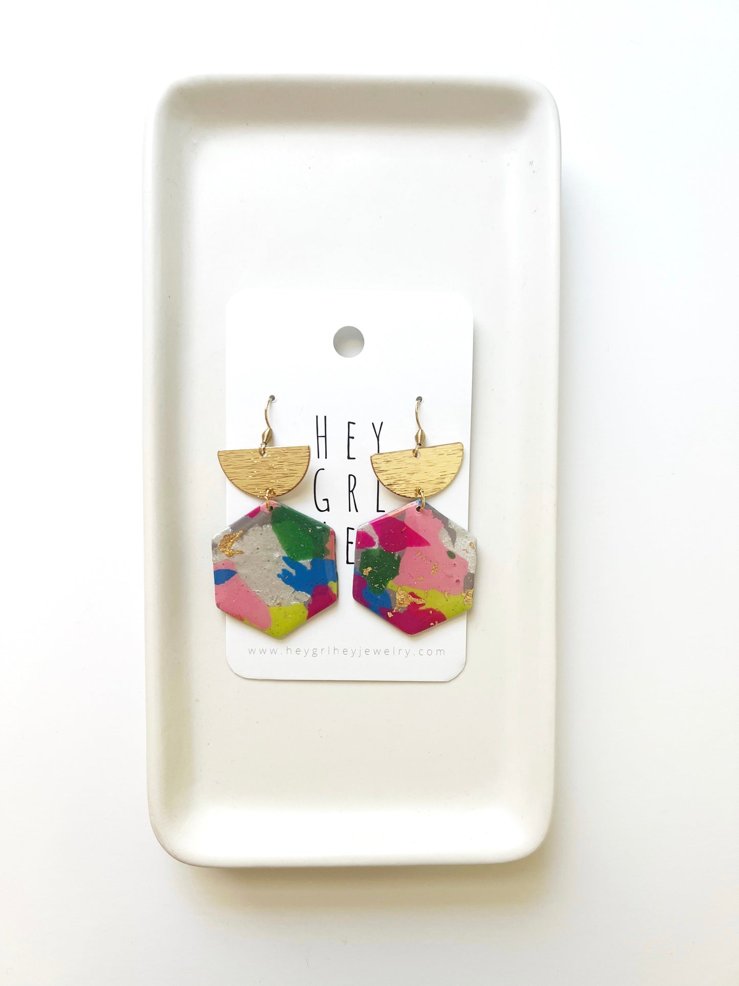 The Hailey Hexagon Earrings