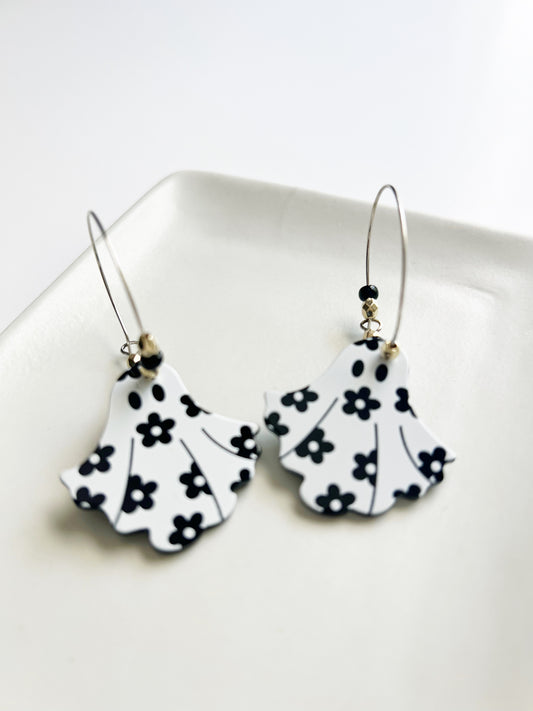 The Spooky Daisy Ghost Hoop Earrings