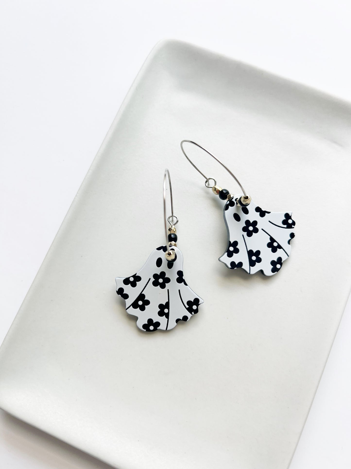 The Spooky Daisy Ghost Hoop Earrings