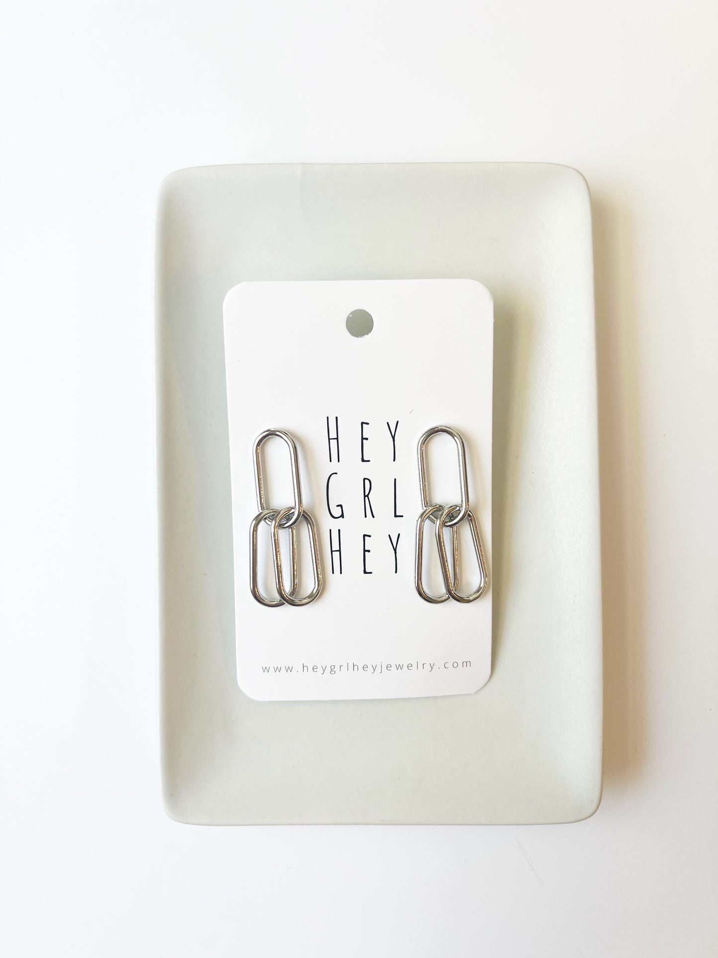 The Silver Double Chain Earrings