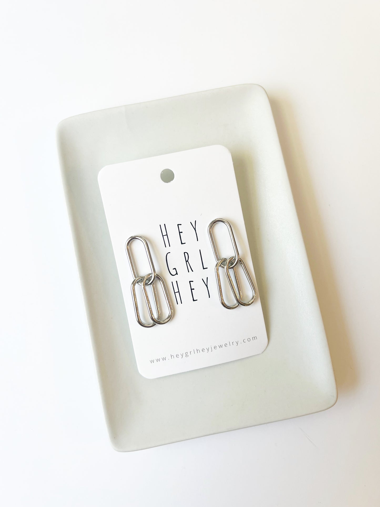 The Silver Double Chain Earrings