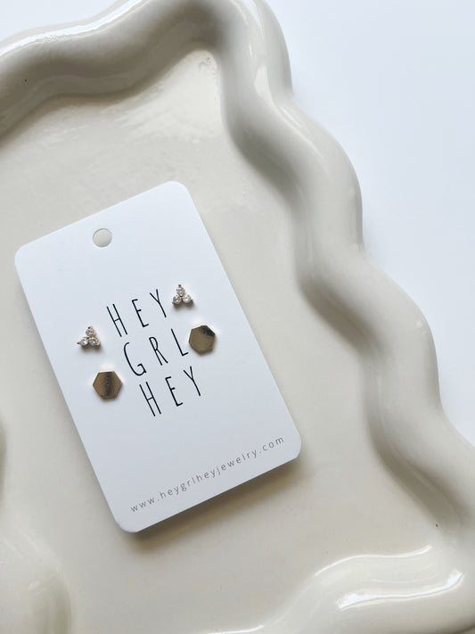 The What the Hex Stud Earring Pack