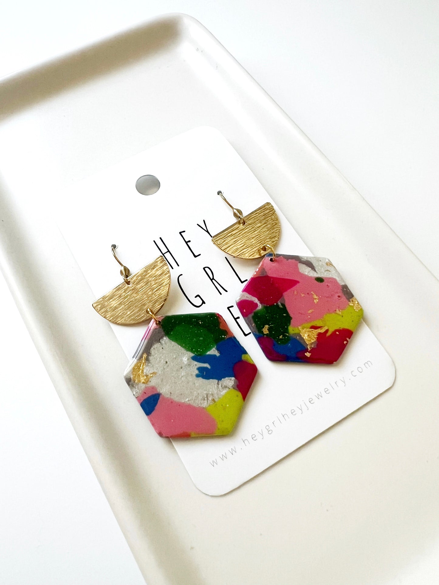 The Hailey Hexagon Earrings