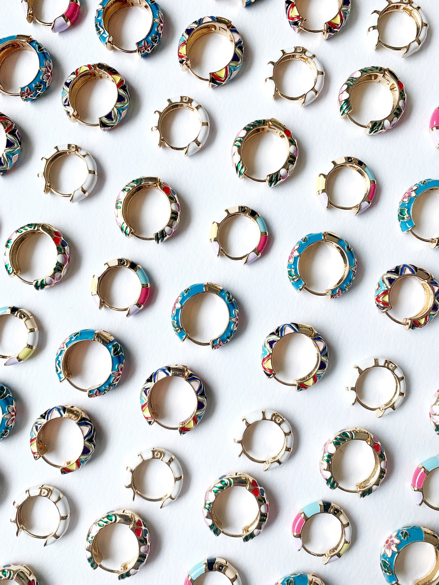Enamel Hoop Earrings