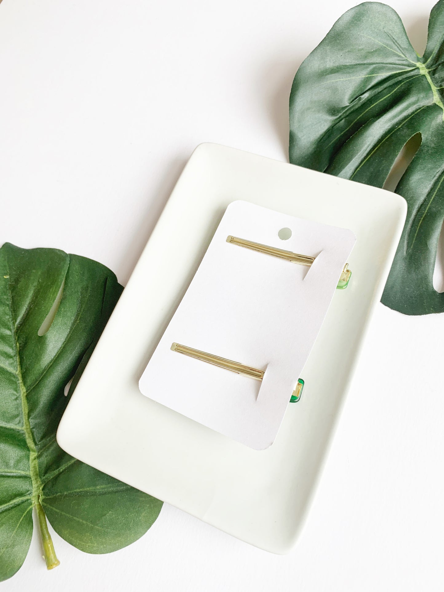 Acrylic Hair Clip Set in Greens