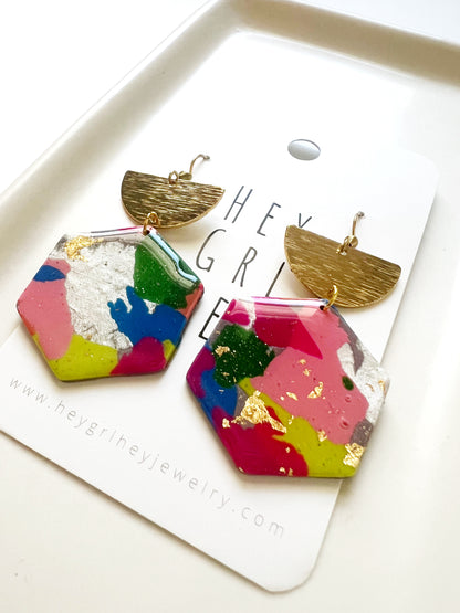 The Hailey Hexagon Earrings