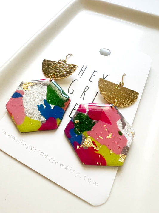 The Hailey Hexagon Earrings