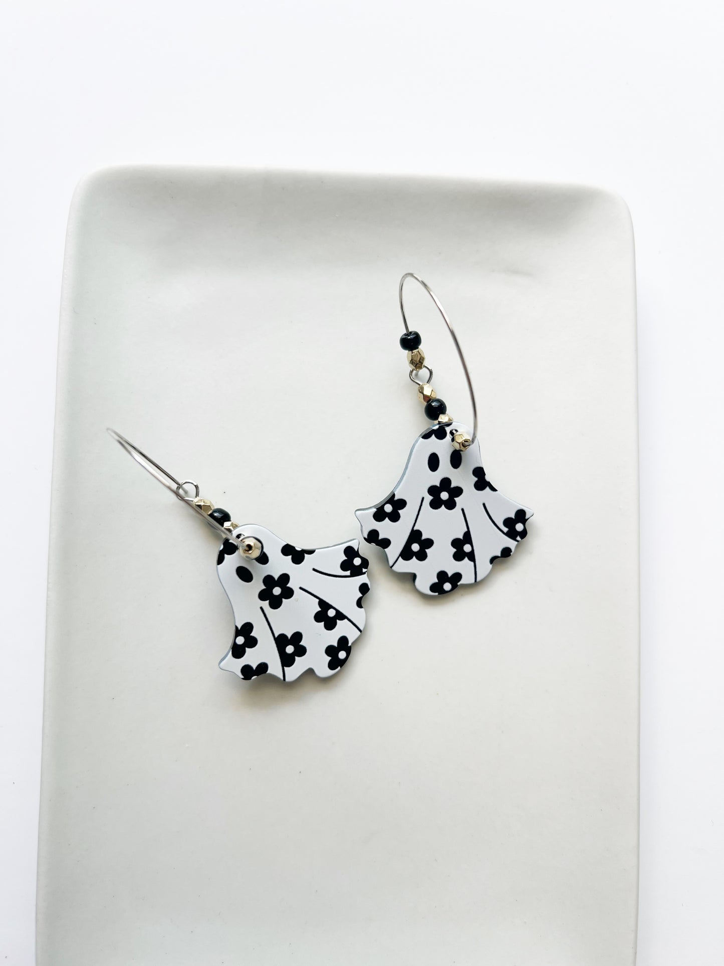 The Spooky Daisy Ghost Hoop Earrings