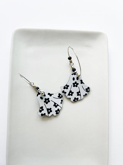 The Spooky Daisy Ghost Hoop Earrings