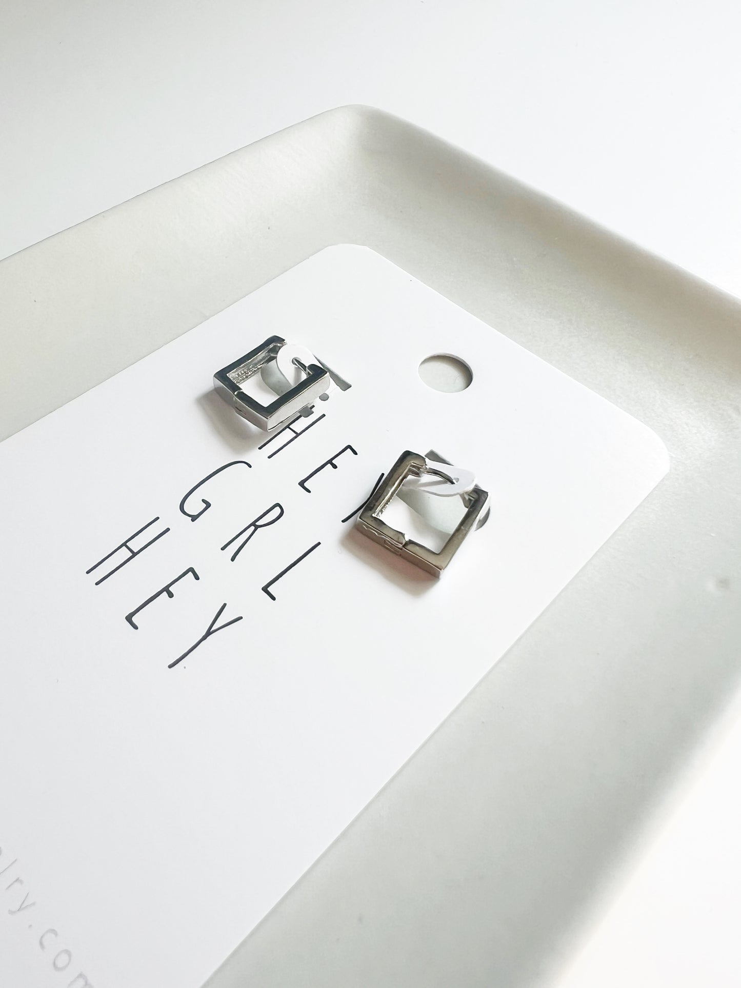The Silver Square Hoops
