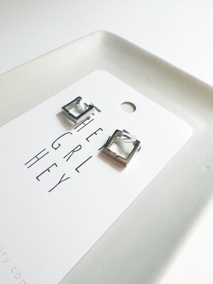 The Silver Square Hoops