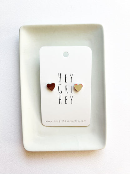 The Silver Heart Stud Earrings