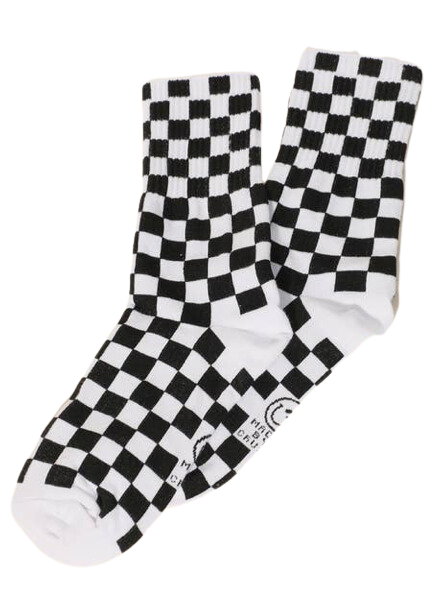 Black and White Checkered Socks