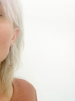 Load image into Gallery viewer, The Paperclip Hoop Earrings in Silver
