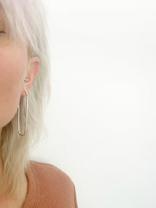 The Paperclip Hoop Earrings in Silver