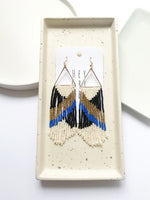 Load image into Gallery viewer, The Long Beaded Earrings in Blue
