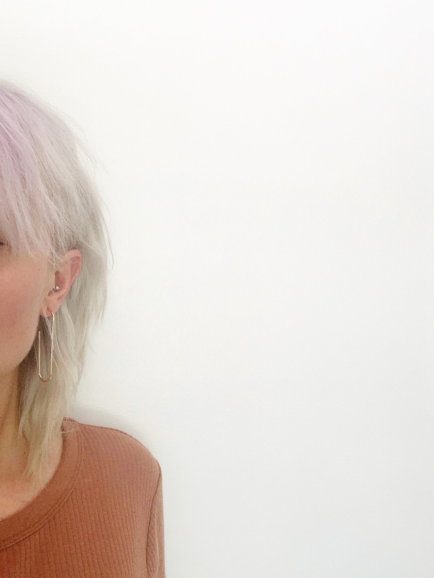 The Paperclip Hoop Earrings in Gold