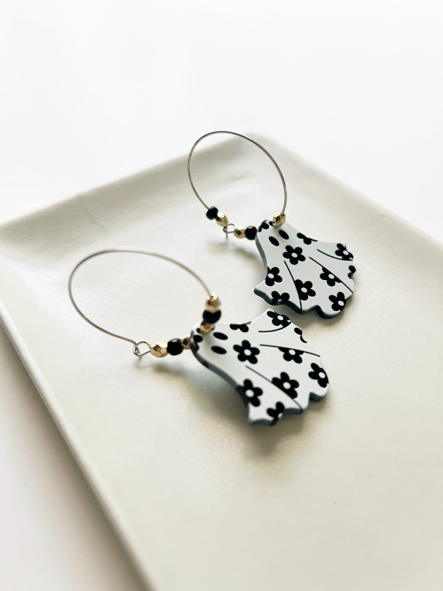 The Spooky Daisy Ghost Hoop Earrings
