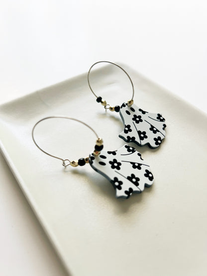The Spooky Daisy Ghost Hoop Earrings
