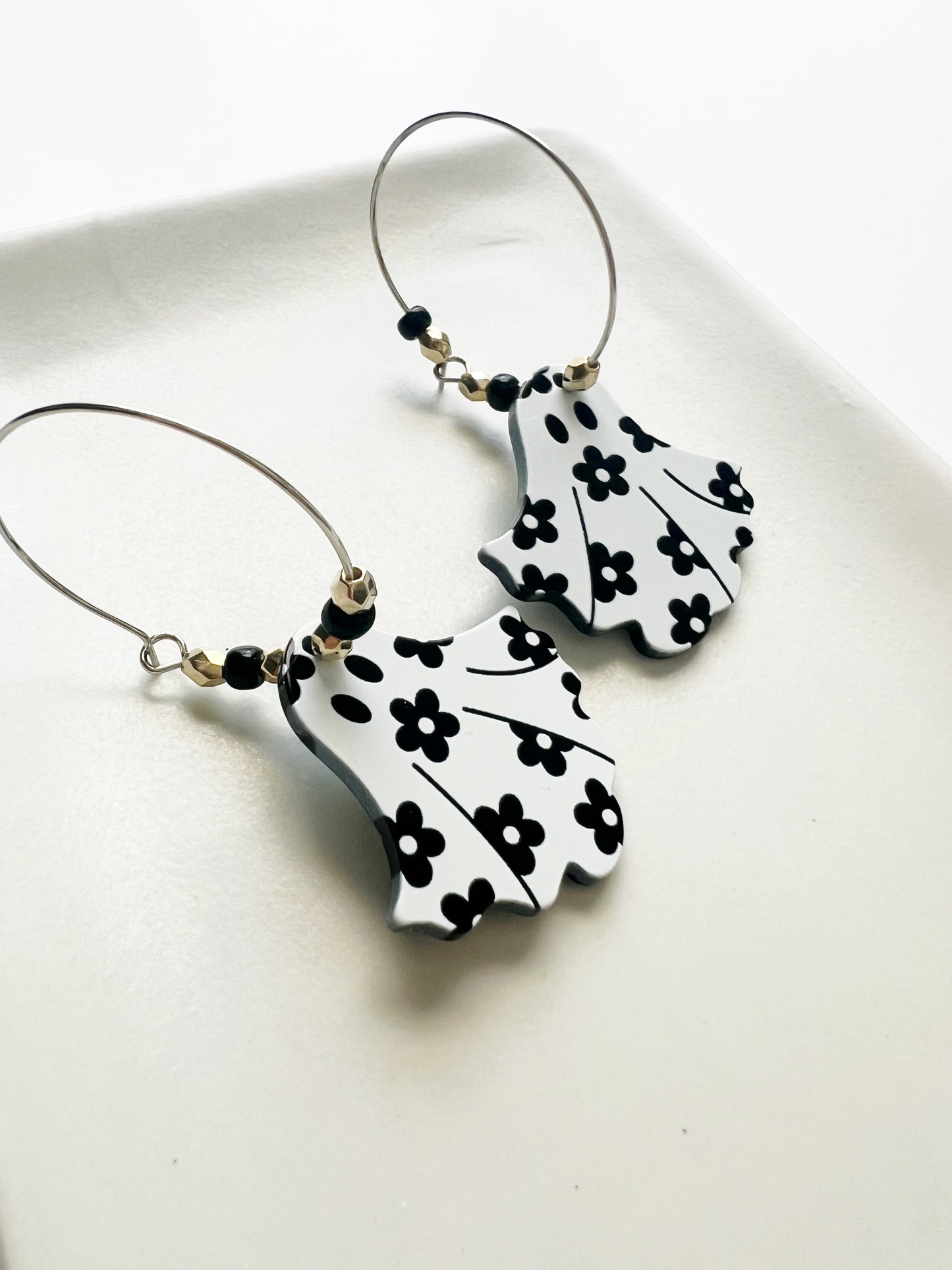 The Spooky Daisy Ghost Hoop Earrings