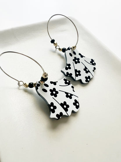 The Spooky Daisy Ghost Hoop Earrings