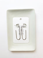 Load image into Gallery viewer, The Paperclip Hoop Earrings in Silver
