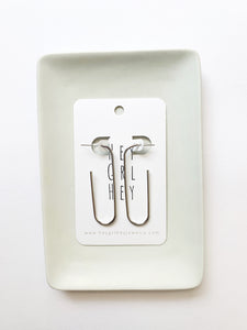 The Paperclip Hoop Earrings in Silver