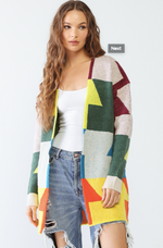 Load image into Gallery viewer, Geo Print Cardigan Sweater
