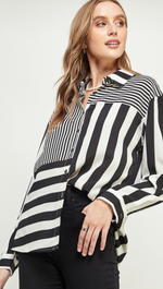Load image into Gallery viewer, Contrast Stripe Button Up Shirt
