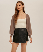 Load image into Gallery viewer, Black Faux Leather Skort
