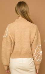 Load image into Gallery viewer, Embroidered Flower Sweater
