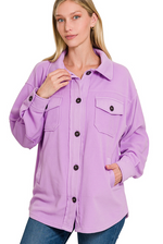 Load image into Gallery viewer, Oversized Fleece Shacket in Lavender
