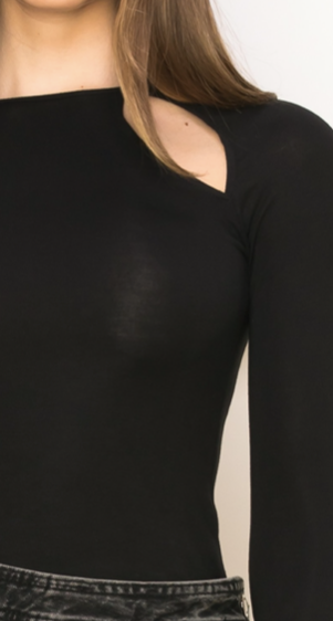 Delicate Duo Cut-Out Top in Black