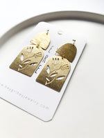 Load image into Gallery viewer, The Tulip Brass Earrings
