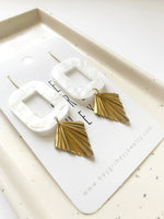 Load image into Gallery viewer, The White Gemina Earrings
