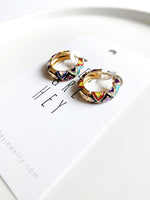 Load image into Gallery viewer, Enamel Hoop Earrings
