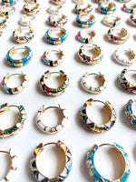 Load image into Gallery viewer, Enamel Hoop Earrings
