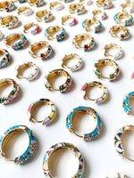 Load image into Gallery viewer, Enamel Hoop Earrings

