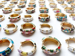 Enamel Hoop Earrings