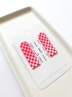 Load image into Gallery viewer, The Hot Pink Checkerboard Stud Earrings
