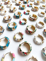 Load image into Gallery viewer, Enamel Hoop Earrings
