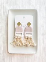 Load image into Gallery viewer, The Sylvie Macrame Earring in Cream
