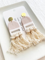 Load image into Gallery viewer, The Sylvie Macrame Earring in Cream
