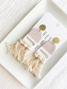 The Sylvie Macrame Earring in Cream
