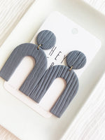 Load image into Gallery viewer, The Azeri Earrings in Slate Gray
