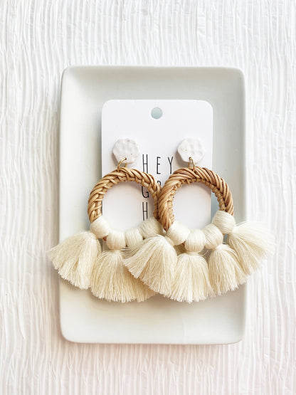 The Penny Earring in Cream