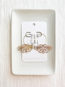 Moth Hoop Earrings