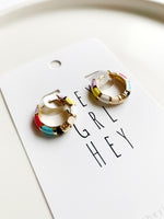 Load image into Gallery viewer, Enamel Hoop Earrings
