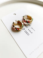Load image into Gallery viewer, Enamel Hoop Earrings
