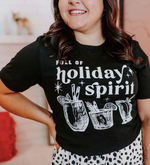 Load image into Gallery viewer, Full of Holiday Spirit Tee Shirt in Black
